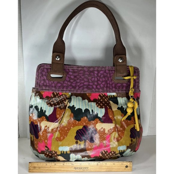 Fossil Multicolor Tree Nature Print Coated Canvas Tote Shoulder Bag - Picture 8 of 16